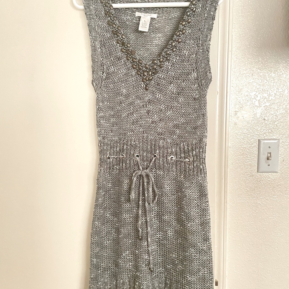 Gray Sleeveless Knit Dress new without tag size but running size medium or large